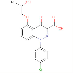 Molecular Structure of 144279-80-1 (3-Cinnolinecarboxylic acid,
1-(4-chlorophenyl)-1,4-dihydro-5-(2-hydroxypropoxy)-4-oxo-)