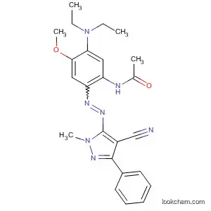 Molecular Structure of 144286-53-3 (Acetamide,
N-[2-[(4-cyano-1-methyl-3-phenyl-1H-pyrazol-5-yl)azo]-5-(diethylamino)-
4-methoxyphenyl]-)