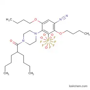 Molecular Structure of 144574-19-6 (Benzenediazonium,
2,5-dibutoxy-4-[4-(2-butyl-1-oxohexyl)-1-piperazinyl]-,
hexafluorophosphate(1-))