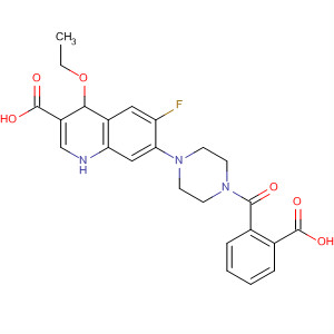 Molecular Structure of 100587-56-2 (3-Quinolinecarboxylic acid,
7-[4-(2-carboxybenzoyl)-1-piperazinyl]-1-ethyl-6-fluoro-1,4-dihydro-4-ox
o-)