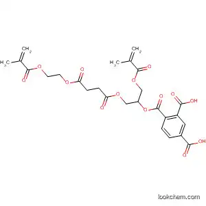 Molecular Structure of 144571-65-3 (1,2,4-Benzenetricarboxylic acid,
4-[2-[4-[2-[(2-methyl-1-oxo-2-propenyl)oxy]ethoxy]-1,4-dioxobutoxy]-1-[[(
2-methyl-1-oxo-2-propenyl)oxy]methyl]ethyl] ester)