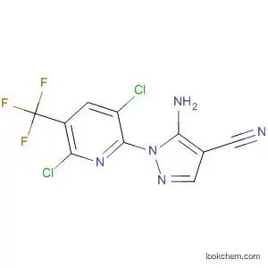 Molecular Structure of 146342-93-0 (1H-Pyrazole-4-carbonitrile,
5-amino-1-[3,6-dichloro-5-(trifluoromethyl)-2-pyridinyl]-)