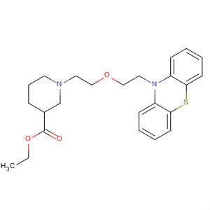 Molecular Structure of 146844-28-2 (3-Piperidinecarboxylic acid,
1-[2-[2-(10H-phenothiazin-10-yl)ethoxy]ethyl]-, ethyl ester, (3R)-)