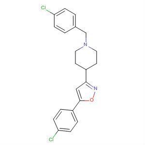 Molecular Structure of 156337-14-3 (Piperidine,
4-[5-(4-chlorophenyl)-3-isoxazolyl]-1-[(4-chlorophenyl)methyl]-)