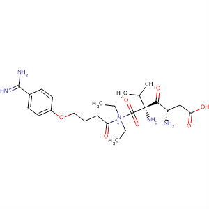 Molecular Structure of 160138-75-0 (L-Valinamide,
N-[4-[4-(aminoiminomethyl)phenoxy]-1-oxobutyl]-L-a-aspartyl-N,N-dieth
yl-)