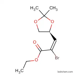 Molecular Structure of 161792-17-2 (2-Propenoic acid, 2-bromo-3-[(4S)-2,2-dimethyl-1,3-dioxolan-4-yl]-,
ethyl ester, (2E)-)