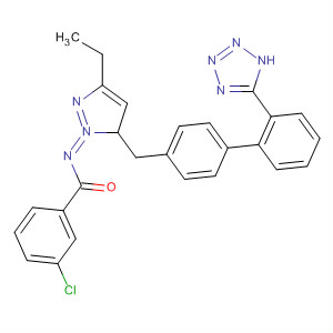 Benzamide, 3-chloro-N-[5-ethyl-3-[[2'-(1H-tetrazol-5-yl)[1,1'-biphenyl]-4-yl]methyl]-1,3 ,4-thiadiazol-2(3H)-ylidene]-