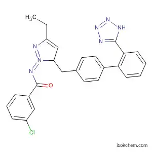 Molecular Structure of 167005-53-0 (Benzamide,
3-chloro-N-[5-ethyl-3-[[2'-(1H-tetrazol-5-yl)[1,1'-biphenyl]-4-yl]methyl]-1,3
,4-thiadiazol-2(3H)-ylidene]-)