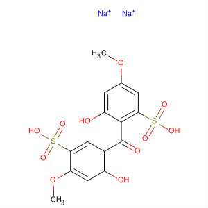 Molecular Structure of 167100-55-2 (Benzenesulfonic acid,
3-hydroxy-2-(2-hydroxy-4-methoxy-5-sulfobenzoyl)-5-methoxy-,
disodium salt)
