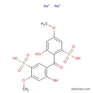 Molecular Structure of 167100-55-2 (Benzenesulfonic acid,
3-hydroxy-2-(2-hydroxy-4-methoxy-5-sulfobenzoyl)-5-methoxy-,
disodium salt)