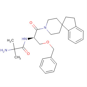Molecular Structure of 167386-22-3 (Propanamide,
2-amino-N-[(1R)-2-(2,3-dihydrospiro[1H-indene-1,4'-piperidin]-1'-yl)-2-
oxo-1-[(phenylmethoxy)methyl]ethyl]-2-methyl-)