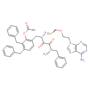 Molecular Structure of 168537-51-7 (L-Phenylalanine,
N,N'-[[[2-(6-amino-9H-purin-9-yl)ethoxy]methyl]phosphinylidene]bis-,
bis(phenylmethyl) ester)