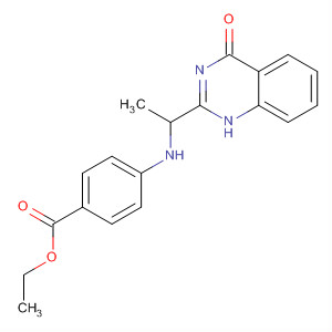 Molecular Structure of 172420-40-5 (Benzoic acid, 4-[[1-(1,4-dihydro-4-oxo-2-quinazolinyl)ethyl]amino]-, ethyl
ester)