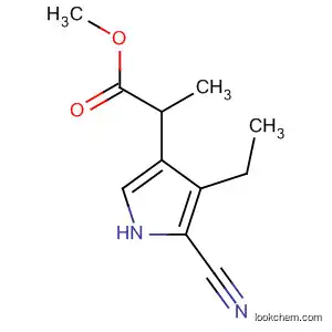 Molecular Structure of 172794-63-7 (1H-Pyrrole-3-propanoic acid, 5-cyano-4-ethyl-, methyl ester)