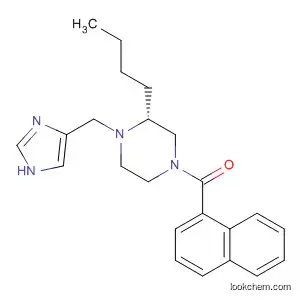 Molecular Structure of 183498-83-1 (Piperazine,
2-butyl-1-(1H-imidazol-4-ylmethyl)-4-(1-naphthalenylcarbonyl)-, (2R)-)