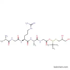 Molecular Structure of 183559-51-5 (Glycine, 3-[(1,1-dimethylethyl)dithio]-L-alanylglycyl-L-arginyl-L-alanyl-,
2,3-dihydroxypropyl ester)