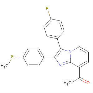 Molecular Structure of 183610-75-5 (Ethanone,
1-[3-(4-fluorophenyl)-2-[4-(methylthio)phenyl]imidazo[1,2-a]pyridin-8-yl]-)