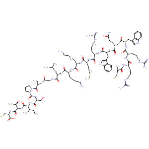 Molecular Structure of 183623-00-9 (L-Cysteine,
L-cysteinyl-L-arginyl-L-arginyl-L-tryptophyl-L-glutaminyl-L-tryptophyl-L-argin
yl-L-methionyl-L-lysyl-L-lysyl-L-leucylglycyl-L-alanyl-L-prolyl-L-seryl-L-isoleuc
yl-L-threonyl-)