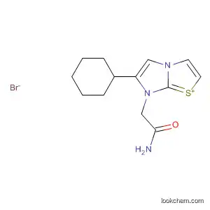Molecular Structure of 99816-99-6 (Imidazo[2,1-b]thiazolium,
7-(2-amino-2-oxoethyl)-2,3,5,6-tetrahydro-6-phenyl-, bromide)