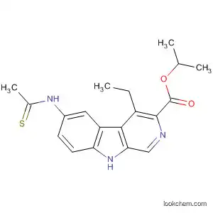 Molecular Structure of 183897-81-6 (9H-Pyrido[3,4-b]indole-3-carboxylic acid,
4-ethyl-6-[(1-thioxoethyl)amino]-, 1-methylethyl ester)