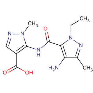 1H-Pyrazole-4-carboxylic acid, 5-[[(4-amino-1-ethyl-3-methyl-1H-pyrazol-5-yl)carbonyl]amino]-1-methyl-
