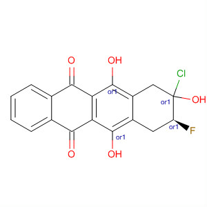 Molecular Structure of 184841-61-0 (5,12-Naphthacenedione,
8-chloro-9-fluoro-7,8,9,10-tetrahydro-6,8,11-trihydroxy-, cis-)