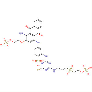 Benzenesulfonic acid, 4-[[4-amino-9,10-dihydro-9,10-dioxo-3-[2-(sulfooxy)ethoxy]-1-anthracen yl]amino]-2-[[4-fluoro-6-[[3-[[2-(sulfooxy)ethyl]sulfonyl]propyl]amino]-1,3,5 -triazin-2-yl]amino]-