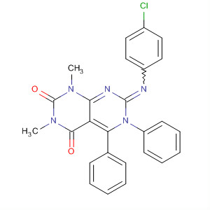 Molecular Structure of 184953-77-3 (Pyrimido[4,5-d]pyrimidine-2,4(1H,3H)-dione,
7-[(4-chlorophenyl)imino]-6,7-dihydro-1,3-dimethyl-5,6-diphenyl-)