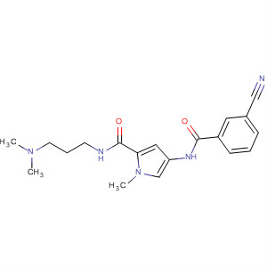 Molecular Structure of 184964-16-7 (1H-Pyrrole-2-carboxamide,
4-[(3-cyanobenzoyl)amino]-N-[3-(dimethylamino)propyl]-1-methyl-)