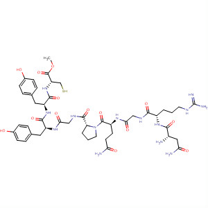 Molecular Structure of 184964-28-1 (L-Cysteine,
L-asparaginyl-L-arginylglycyl-L-glutaminyl-L-prolylglycyl-L-tyrosyl-L-tyrosyl-,
methyl ester)