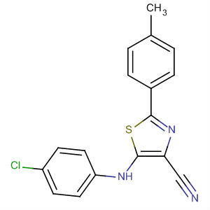 Molecular Structure of 185015-94-5 (4-Thiazolecarbonitrile, 5-[(4-chlorophenyl)amino]-2-(4-methylphenyl)-)