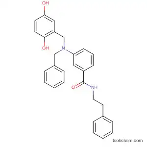 Molecular Structure of 185019-06-1 (Benzamide,
3-[[(2,5-dihydroxyphenyl)methyl](phenylmethyl)amino]-N-(2-phenylethyl)-)