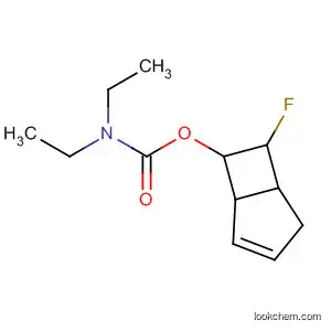 Molecular Structure of 185021-45-8 (Carbamic acid, diethyl-, 7-fluorobicyclo[3.2.0]hept-3-en-6-yl ester)