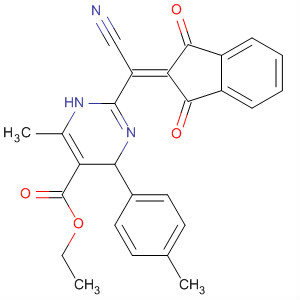 5-Pyrimidinecarboxylic acid, 2-[cyano(1,3-dihydro-1,3-dioxo-2H-inden-2-ylidene)methyl]-1,4-dihydro- 6-methyl-4-(4-methylphenyl)-, ethyl ester