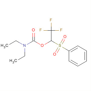Molecular Structure of 185025-51-8 (Carbamic acid, diethyl-, 2,2,2-trifluoro-1-(phenylsulfonyl)ethyl ester)