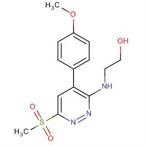Molecular Structure of 185029-47-4 (Ethanol,
2-[[4-(4-methoxyphenyl)-6-(methylsulfonyl)-3-pyridazinyl]amino]-)