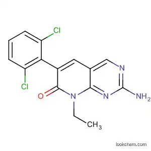 Molecular Structure of 185039-39-8 (Pyrido[2,3-d]pyrimidin-7(8H)-one,
2-amino-6-(2,6-dichlorophenyl)-8-ethyl-)