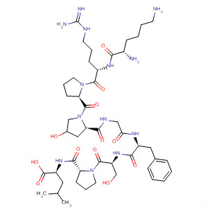 Molecular Structure of 185051-95-0 (L-Leucine,
L-lysyl-L-arginyl-L-prolyl-(4R)-4-hydroxy-L-prolylglycyl-L-phenylalanyl-L-ser
yl-L-prolyl-)