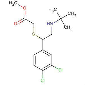 Molecular Structure of 185052-27-1 (Acetic acid,
[[1-(3,4-dichlorophenyl)-2-[(1,1-dimethylethyl)amino]ethyl]thio]-, methyl
ester)