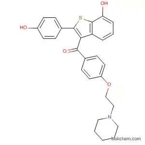 Molecular Structure of 185415-21-8 (Methanone,
[7-hydroxy-2-(4-hydroxyphenyl)benzo[b]thien-3-yl][4-[2-(1-piperidinyl)eth
oxy]phenyl]-)