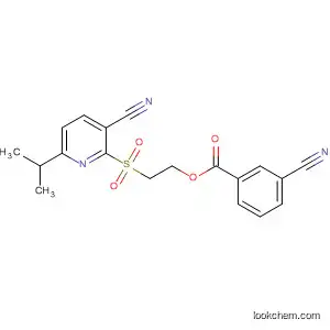 Molecular Structure of 188732-47-0 (Benzoic acid, 3-cyano-,
2-[[3-cyano-6-(1-methylethyl)-2-pyridinyl]sulfonyl]ethyl ester)