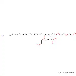 Molecular Structure of 188760-01-2 (b-Alanine,
N-[2-[2-(2-hydroxyethoxy)ethoxy]ethyl]-N-[2-(2-hydroxyethoxy)tetradecyl]
-, monosodium salt)