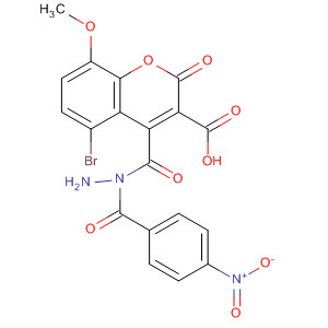 2H-1-Benzopyran-3-carboxylic acid, 5-bromo-8-methoxy-2-oxo-, 2-(4-nitrobenzoyl)hydrazide