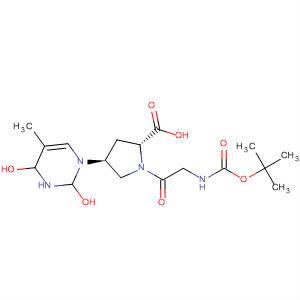 Molecular Structure of 189253-89-2 (D-Proline,
N-[(1,1-dimethylethoxy)carbonyl]glycyl-4-(3,4-dihydro-5-methyl-2,4-diox
o-1(2H)-pyrimidinyl)-, (4S)-)