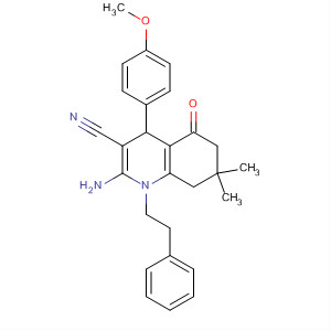 3-Quinolinecarbonitrile, 2-amino-1,4,5,6,7,8-hexahydro-4-(4-methoxyphenyl)-7,7-dimethyl-5-oxo -1-(2-phenylethyl)-