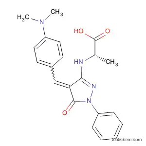 Molecular Structure of 189759-74-8 (Alanine,
N-[4-[[4-(dimethylamino)phenyl]methylene]-4,5-dihydro-5-oxo-1-phenyl-
1H-pyrazol-3-yl]-)