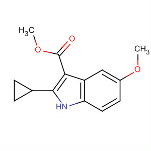 Molecular Structure of 191846-36-3 (1H-Indole-3-carboxylic acid, 2-cyclopropyl-5-methoxy-, methyl ester)