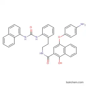 Molecular Structure of 192711-74-3 (2-Naphthalenecarboxamide,
4-(4-aminophenoxy)-1-hydroxy-N-[2-[2-[[(1-naphthalenylamino)carbonyl]
amino]phenyl]ethyl]-)