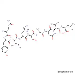 Molecular Structure of 192717-81-0 (L-Leucine,
L-glutaminyl-L-tyrosyl-L-isoleucyl-L-histidyl-L-seryl-L-alanyl-L-asparaginyl-L
-valyl-)