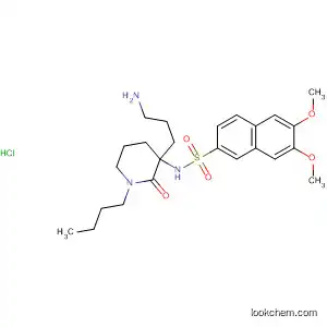 Molecular Structure of 192724-05-3 (2-Naphthalenesulfonamide,
N-[3-(3-aminopropyl)-1-butyl-2-oxo-3-piperidinyl]-6,7-dimethoxy-,
monohydrochloride)